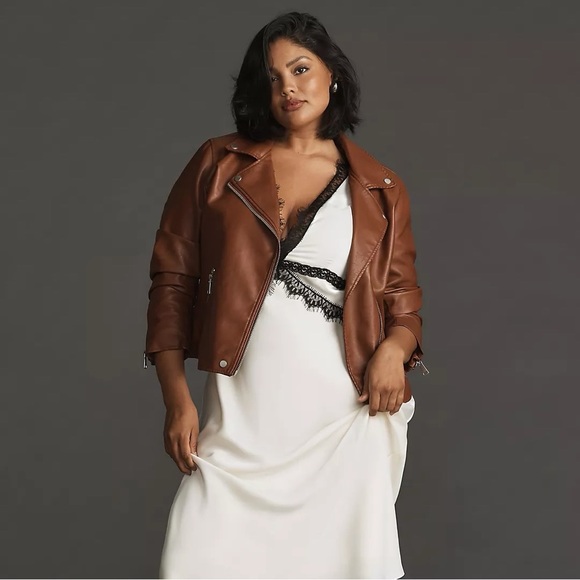 Anthropologie Jackets & Blazers - NWT Anthropologie Faux Leather Asymmetrical Zip Moto Jacket Sz XL